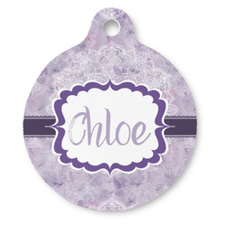 Watercolor Mandala Round Pet ID Tag - Large (Personalized)