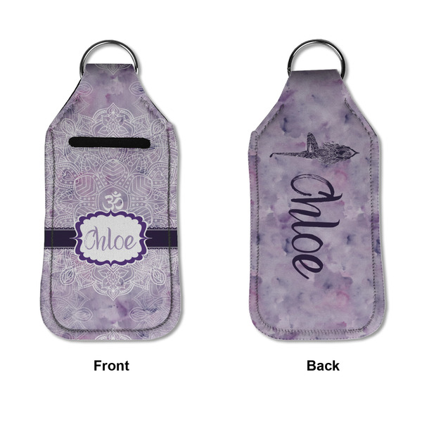 Watercolor Mandala Sanitizer Holder Keychain - Large APPROVAL (Flat)