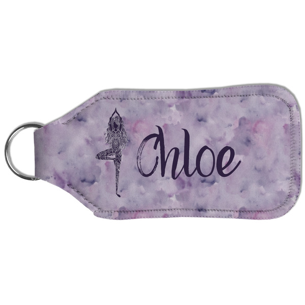 Watercolor Mandala Sanitizer Holder Keychain - Large (Back)