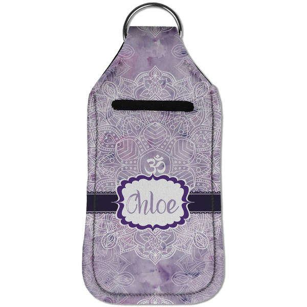 Watercolor Mandala Sanitizer Holder Keychain - Large (Front)