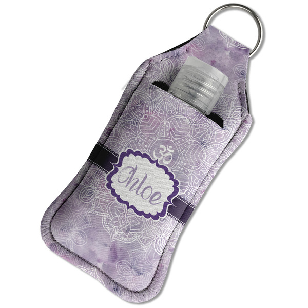 Watercolor Mandala Sanitizer Holder Keychain - Large in Case