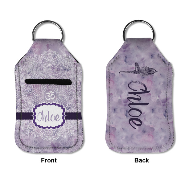 Watercolor Mandala Sanitizer Holder Keychain - Small APPROVAL (Flat)