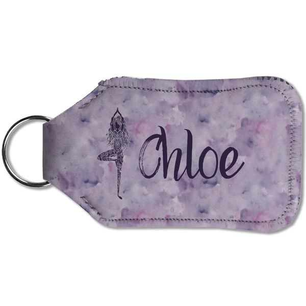 Watercolor Mandala Sanitizer Holder Keychain - Small (Back)