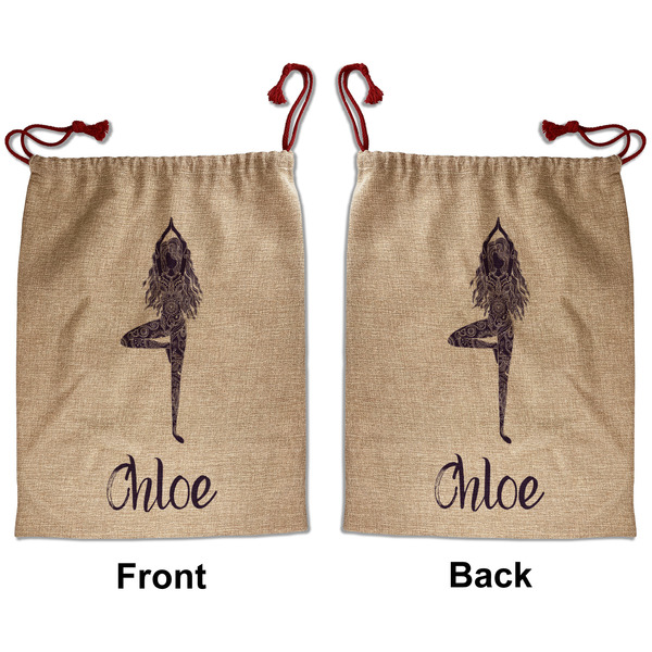 Custom Watercolor Mandala Santa Sack - Front & Back (Personalized)