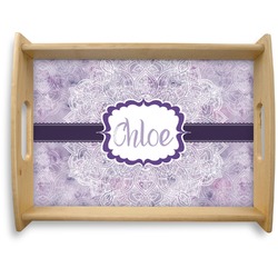 Watercolor Mandala Natural Wooden Tray - Large (Personalized)