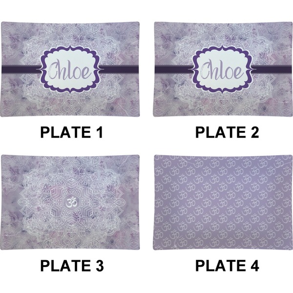 Watercolor Mandala Set of Rectangular Appetizer / Dessert Plates (Approval)