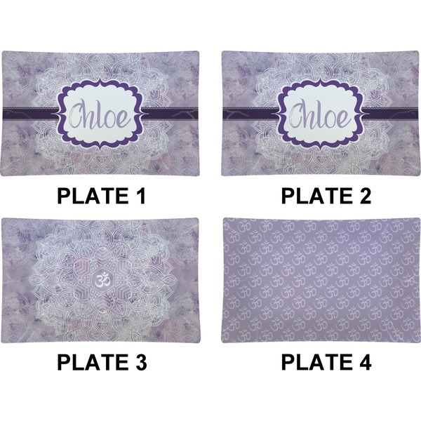 Watercolor Mandala Set of Rectangular Dinner Plates (Approval)