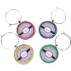 Watercolor Mandala Wine Charms (Set of 4) (Personalized)