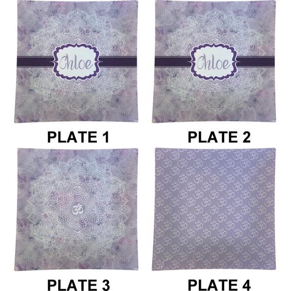 Watercolor Mandala Set of Square Dinner Plates (Approval)