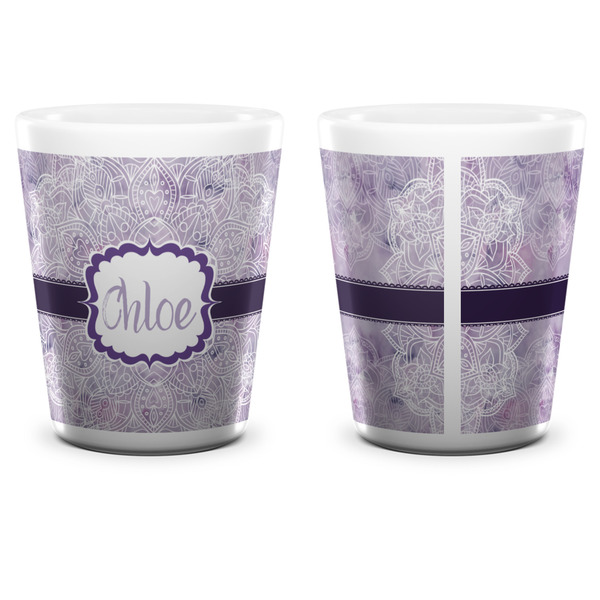 Watercolor Mandala Shot Glass - White - APPROVAL