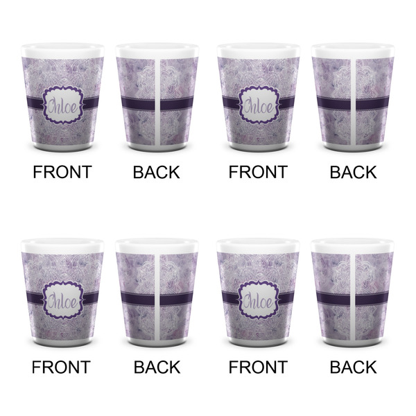 Watercolor Mandala Shot Glass - White - Set of 4 - APPROVAL