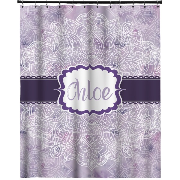 Custom Watercolor Mandala Extra Long Shower Curtain - 70"x84" (Personalized)