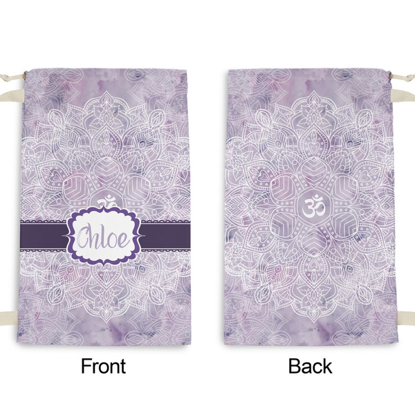 Watercolor Mandala Small Laundry Bag - Front & Back View