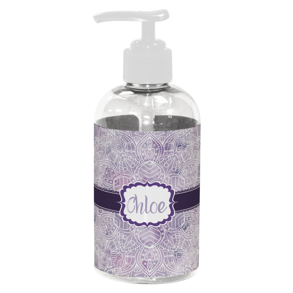 Custom Watercolor Mandala Plastic Soap / Lotion Dispenser (8 oz - Small - White) (Personalized)