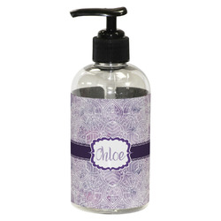 Watercolor Mandala Plastic Soap / Lotion Dispenser (8 oz - Small - Black) (Personalized)