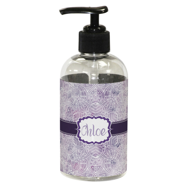 Custom Watercolor Mandala Plastic Soap / Lotion Dispenser (8 oz - Small - Black) (Personalized)