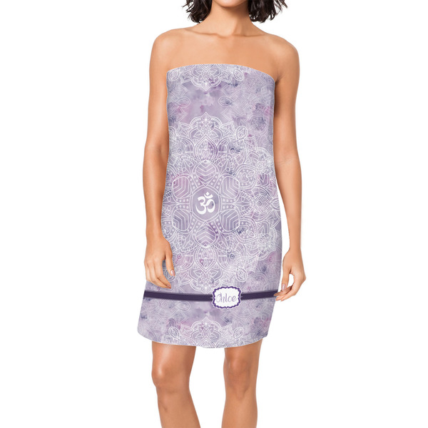 Custom Watercolor Mandala Spa / Bath Wrap w/ Name or Text