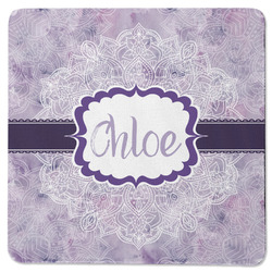 Watercolor Mandala Square Rubber Backed Coaster (Personalized)