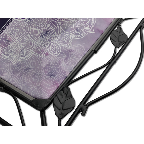 Watercolor Mandala Square Trivet - Detail