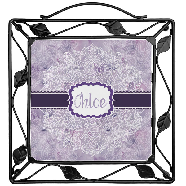 Custom Watercolor Mandala Square Trivet (Personalized)