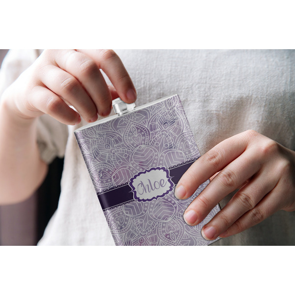 Watercolor Mandala Stainless Steel Flask - LIFESTYLE 1