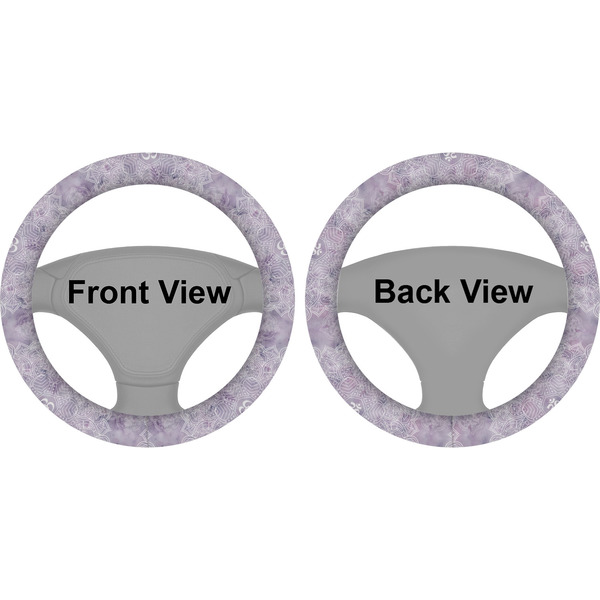 Watercolor Mandala Steering Wheel Cover- Front and Back