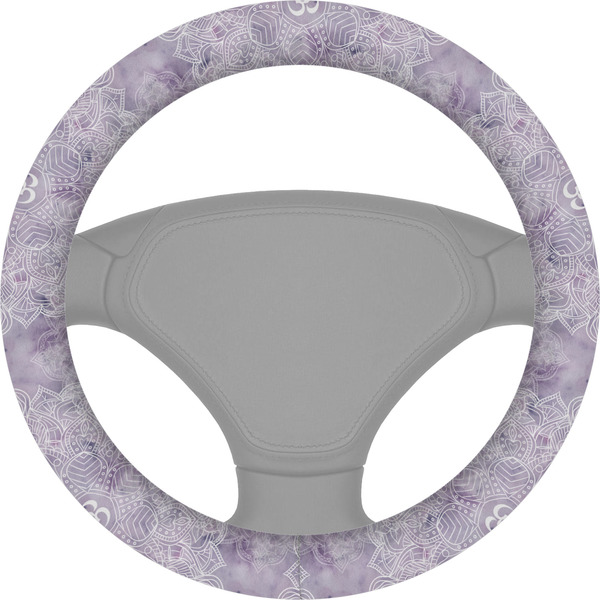 Custom Watercolor Mandala Steering Wheel Cover