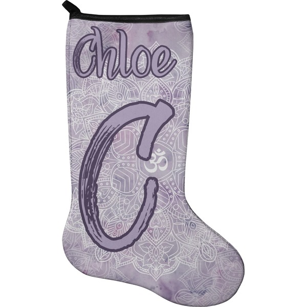 Custom Watercolor Mandala Holiday Stocking - Neoprene (Personalized)