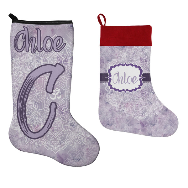 Watercolor Mandala Stockings - Side by Side compare