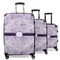 Watercolor Mandala 3 Piece Luggage Set - 20" Carry On, 24" Medium Checked, 28" Large Checked (Personalized)