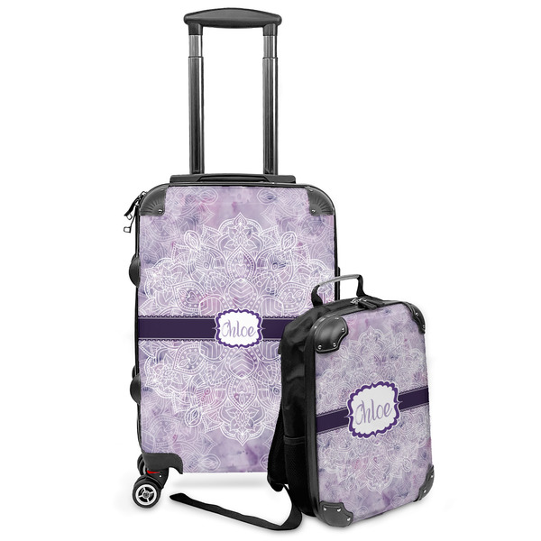 Custom Watercolor Mandala Kids 2-Piece Luggage Set - Suitcase & Backpack (Personalized)