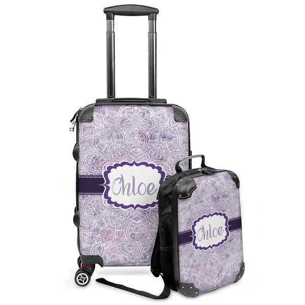 Custom Watercolor Mandala Kids 2-Piece Luggage Set - Suitcase & Backpack (Personalized)