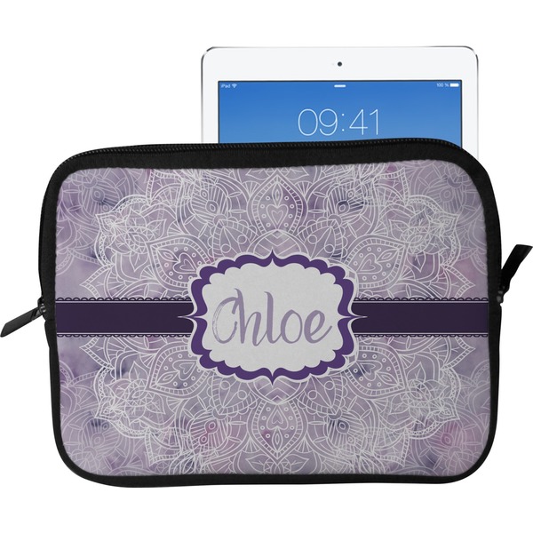 Custom Watercolor Mandala Tablet Case / Sleeve - Large (Personalized)