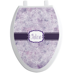 Watercolor Mandala Toilet Seat Decal - Elongated (Personalized)