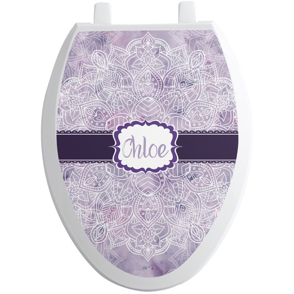 Watercolor Mandala Toilet Seat Decal Elongated