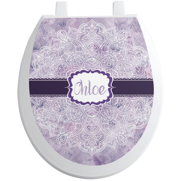 Custom Watercolor Mandala Toilet Seat Decal (Personalized)