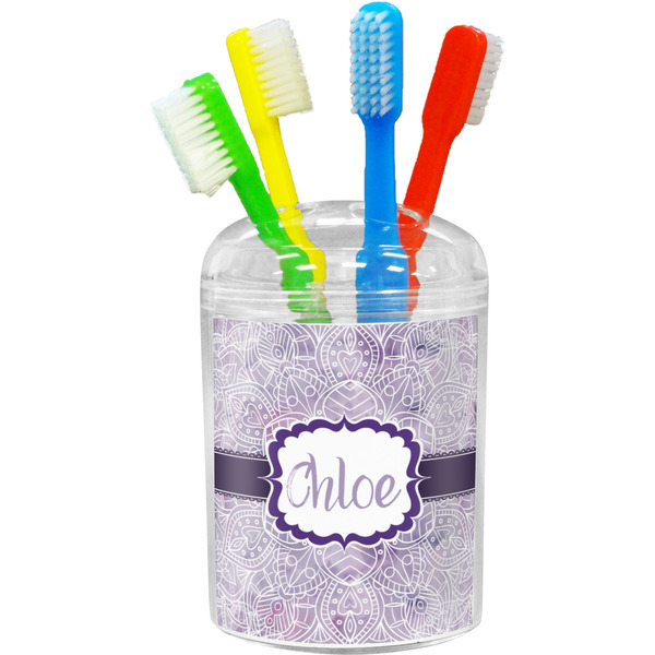 Custom Watercolor Mandala Toothbrush Holder (Personalized)