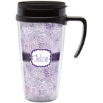 Watercolor Mandala Acrylic Travel Mug with Handle (Personalized)
