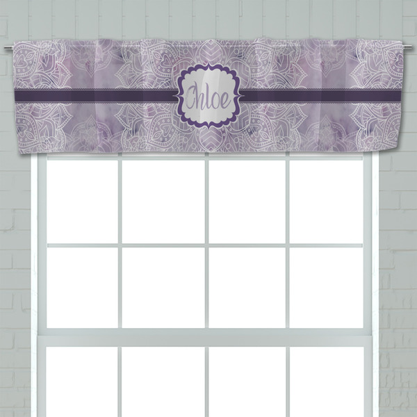 Watercolor Mandala Valance - Closeup on window