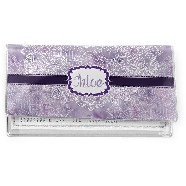 Custom Watercolor Mandala Vinyl Checkbook Cover (Personalized)