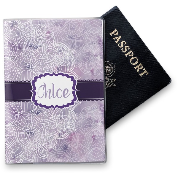 Custom Watercolor Mandala Vinyl Passport Holder (Personalized)
