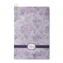 Watercolor Mandala Waffle Weave Golf Towel (Personalized)