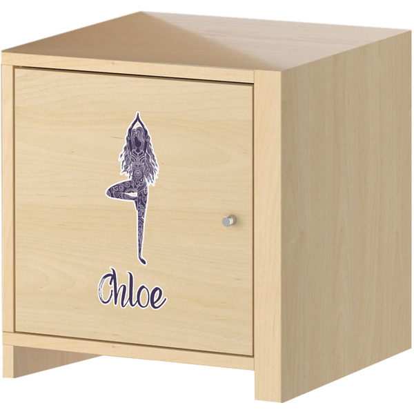 Watercolor Mandala Wall Graphic on Wooden Cabinet