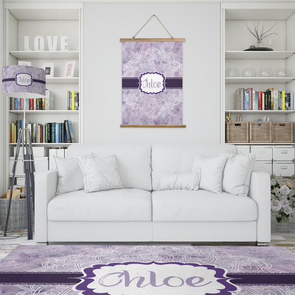 Watercolor Mandala Wall Hanging Tapestry - Portrait - IN CONTEXT