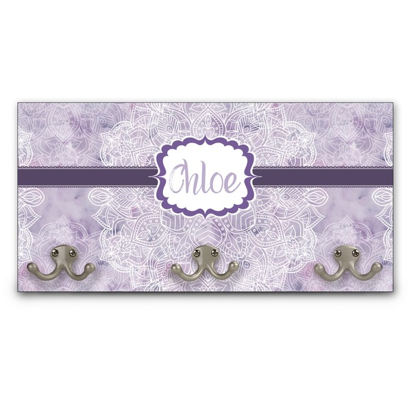 Custom Watercolor Mandala Wall Mounted Coat Rack (Personalized)