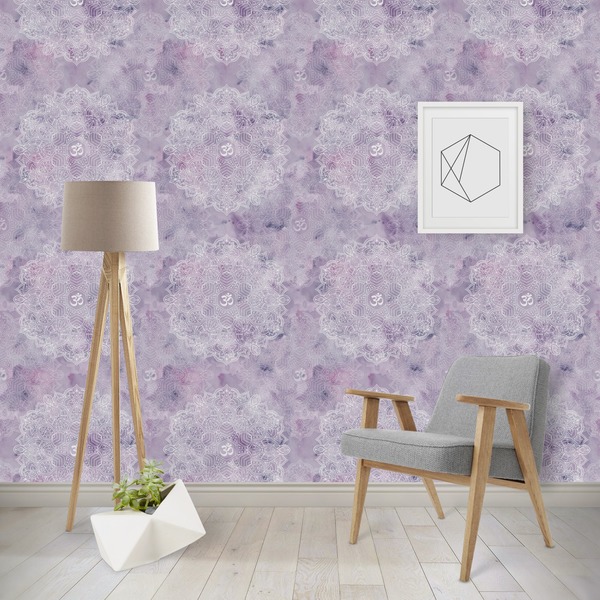 Custom Watercolor Mandala Wallpaper & Surface Covering (Water Activated - Removable)