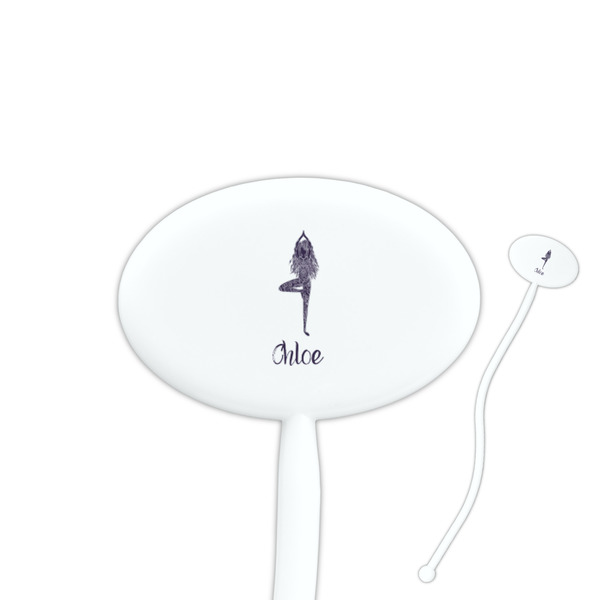 Custom Watercolor Mandala Oval Plastic Stir Sticks (Personalized)