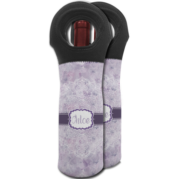 Watercolor Mandala Wine Tote Bag - MAIN