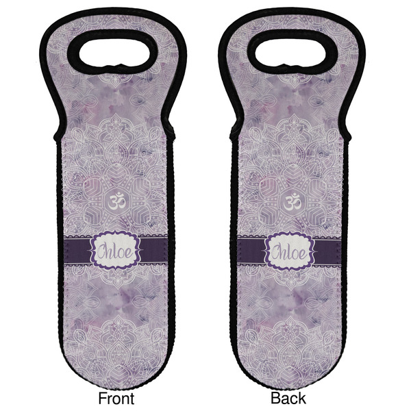 Watercolor Mandala Wine Tote Front & Back