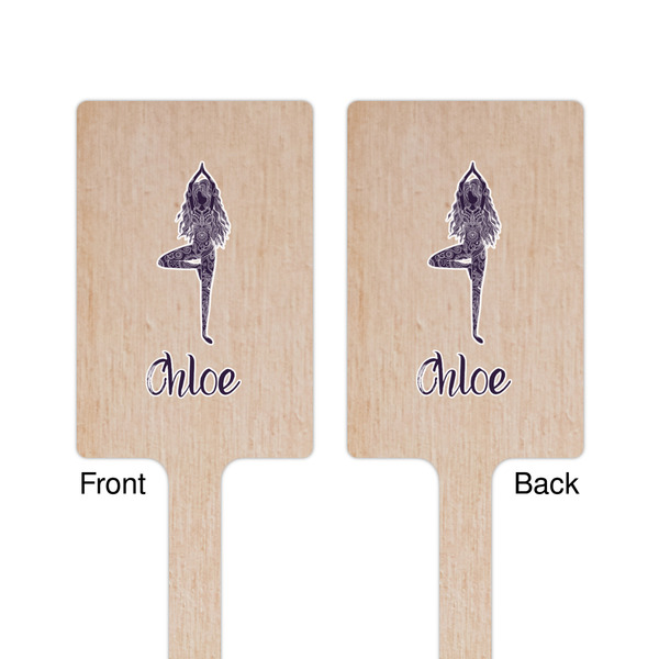 Watercolor Mandala Wooden 6.25" Stir Stick - Rectangular - Double Sided - Front & Back